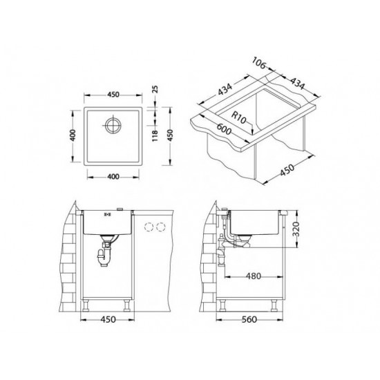 ALVEUS QUADRIX MONARCH 30 GOLD 450X450X200 золото