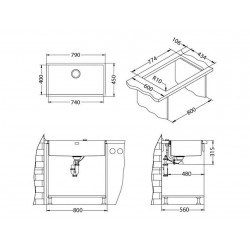 ALVEUS QUADRIX MONARCH 60 BRONZE 740x400x200 бронза