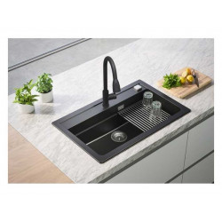 ALVEUS PRIMROSE PS BLACK MATT черный мат смеситель (выдвижной излив)