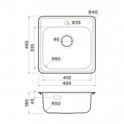 Кухонная мойка OMOIKIRI NOTORO 48 нерж. сталь