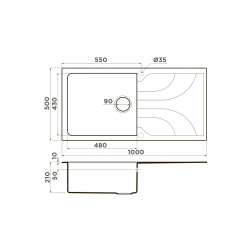 Кухонная мойка Omoikiri Yasugata 100 Tetogranit