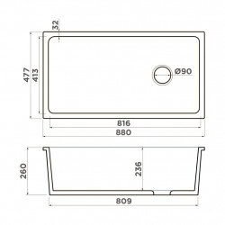 Кухонная мойка Omoikiri Tokara 88-U/I-WH Glossy Natceramic/белый глянцевый