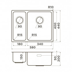 Кухонная мойка Omoikiri Tadzava 58-2-U/I Ultra 15-IN нерж. сталь/нержавеющая сталь
