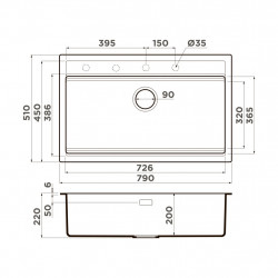 Kухонная мойка Omoikiri Kitagawa 79-LB Artceramic