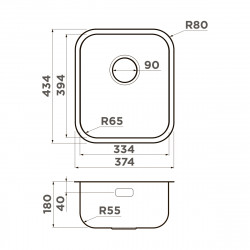 Кухонная мойка Omoikiri Omi 38-U/I-IN нержавеющая сталь