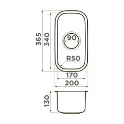 Кухонная мойка OMOIKIRI OMI 20-U нержавеющая сталь