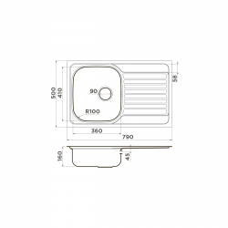 Кухонная мойка OMOIKIRI KASHIOGAWA 79-IN нержавеющая сталь