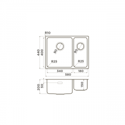 Кухонная мойка OMOIKIRI TADZAVA 58-2-U/I нержавеющая сталь