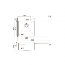 Кухонная мойка OMOIKIRI AKISAME 86 нержавеющая сталь