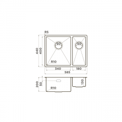 Кухонная мойка OMOIKIRI TAKI 58-2-U/IF нержавеющая сталь