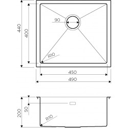 Кухонная мойка OMOIKIRI TAKI 49-U/IF нержавеющая сталь