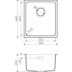 Кухонная мойка OMOIKIRI TADZAVA 39-U/I нержавеющая сталь