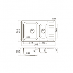 Кухонная мойка OMOIKIRI SAGAMI 79-2-IN нержавеющая сталь