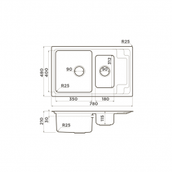 Кухонная мойка OMOIKIRI MIZU 78-2 нержавеющая сталь