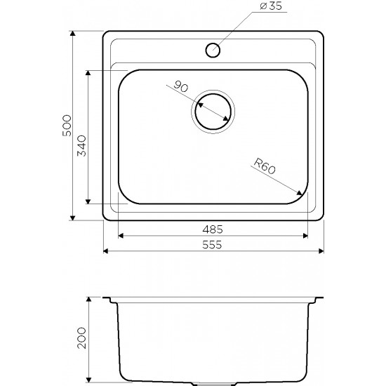 Кухонная мойка OMOIKIRI ASHI 56 нержавеющая сталь