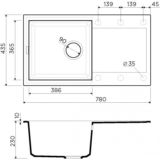 Кухонная мойка OMOIKIRI SAKAIME 78 TETOGRANIT