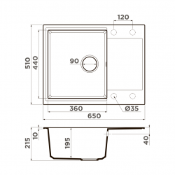 Кухонная мойка OMOIKIRI DAISEN 65 Artgranit