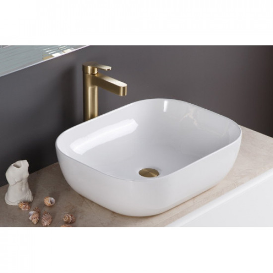 Раковина BelBagno 50 см накладная белая глянцевая BB1302 Раковина BelBagno 50 см накладная белая глянцевая BB1302