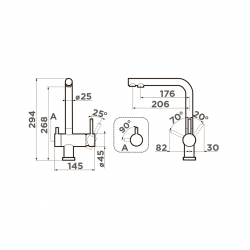 Комплект OMOIKIRI Cмеситель Nagano + фильтр питьевой воды Pure Drop Lite