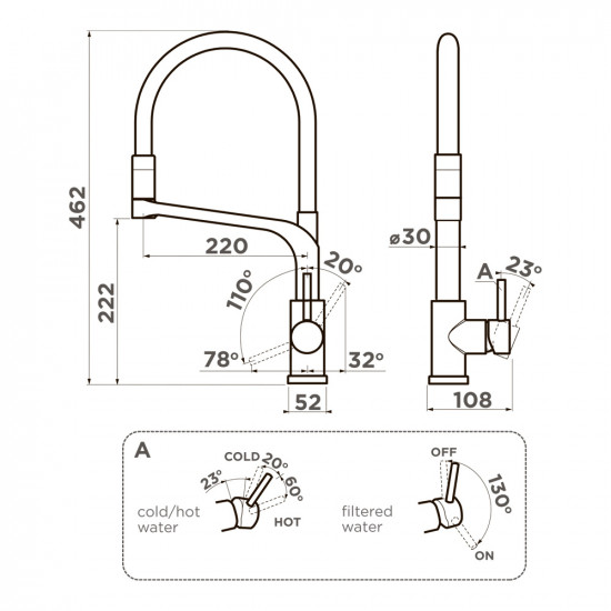 Кухонный смеситель OMOIKIRI SINTO 2 PLUS