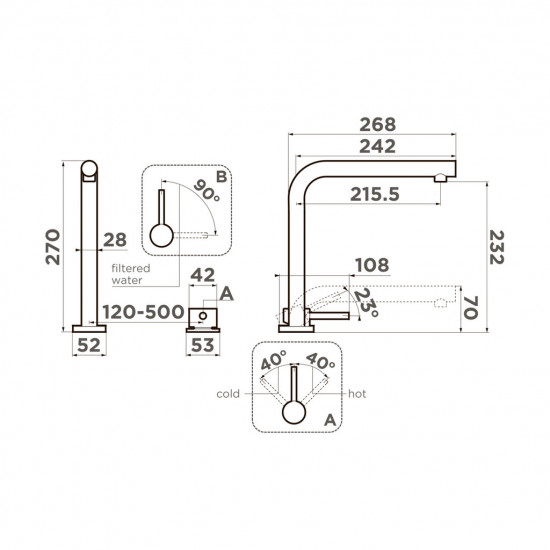 Кухонный смеситель OMOIKIRI Nara 2 Plus латунь