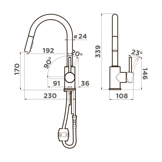 Смеситель для кухни Omoikiri Shinagawa-SB