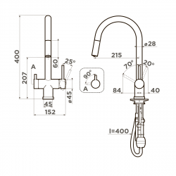Кухонный смеситель OMOIKIRI AKITA-S латунь