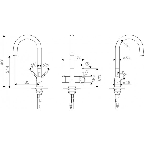 Кухонный смеситель OMOIKIRI AKITA