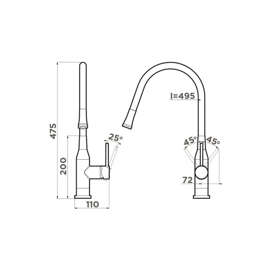 Кухонный смеситель OMOIKIRI YATOMI